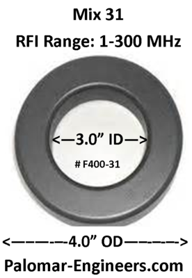 FT400-3I, ID=3&quot;, RFI Range 1-300 MHz