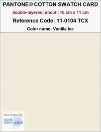 PANTONE COTTON SWATCH CARD 11-0104 TCX Vanilla Ice (doppellagig | 100% Baumwolle | 10 cm x 11 cm)