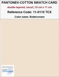 PANTONE COTTON SWATCH CARD 11-0110 TCX Buttercream (doppellagig | 100% Baumwolle | 10 cm x 11 cm)
