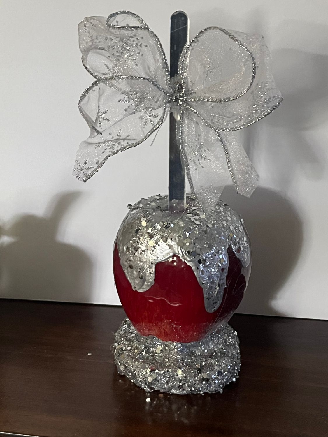 Silver glitter Candy Apple
