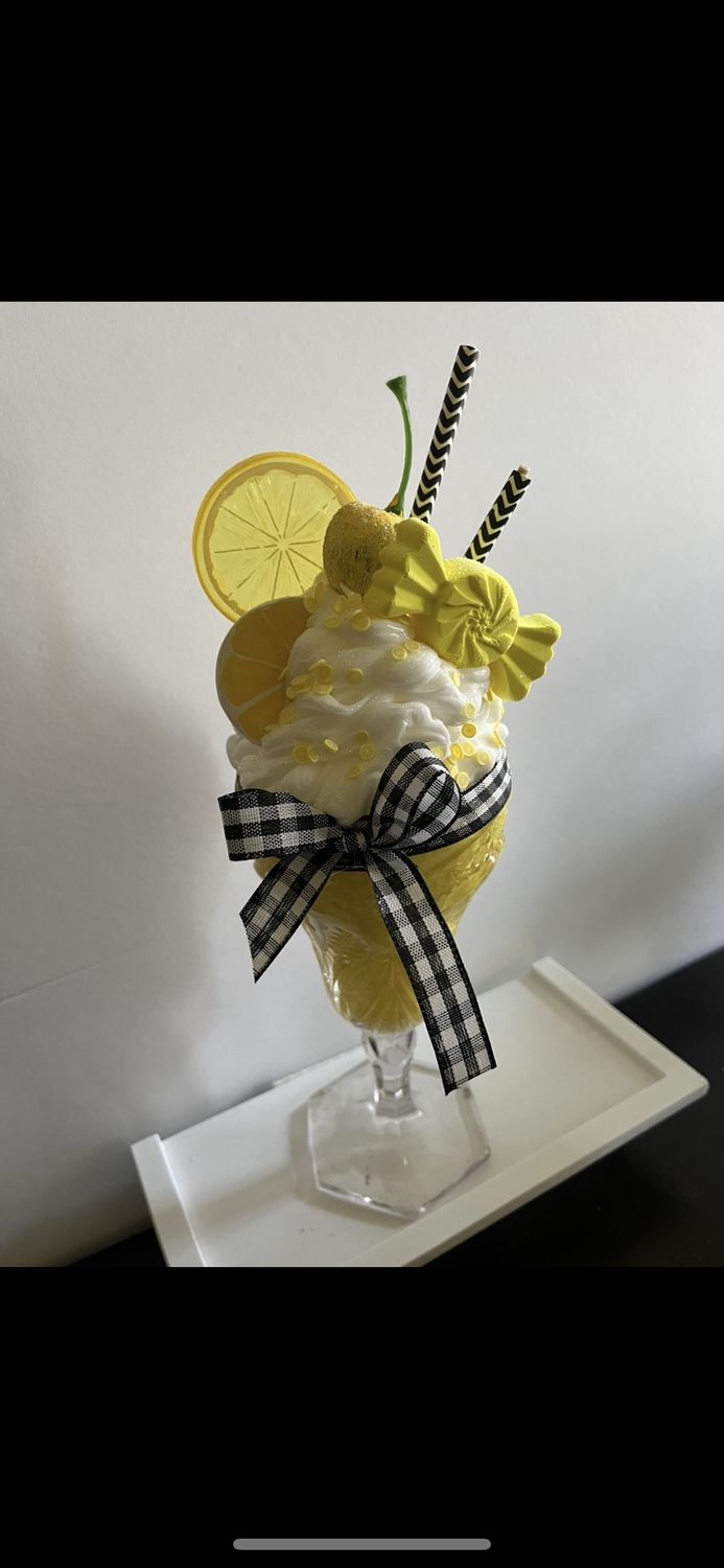 Fake Bake Lemon Milkshake/ice cream sundae