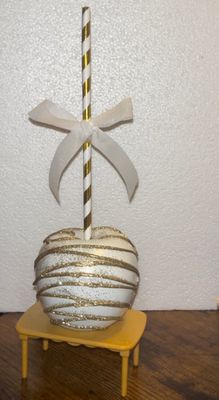 White Brown/Gold Glitter Candy apple