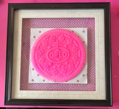 Giant Pink Oreo in frame