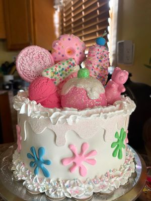 Sweet Pinky Treats Birthday Cake