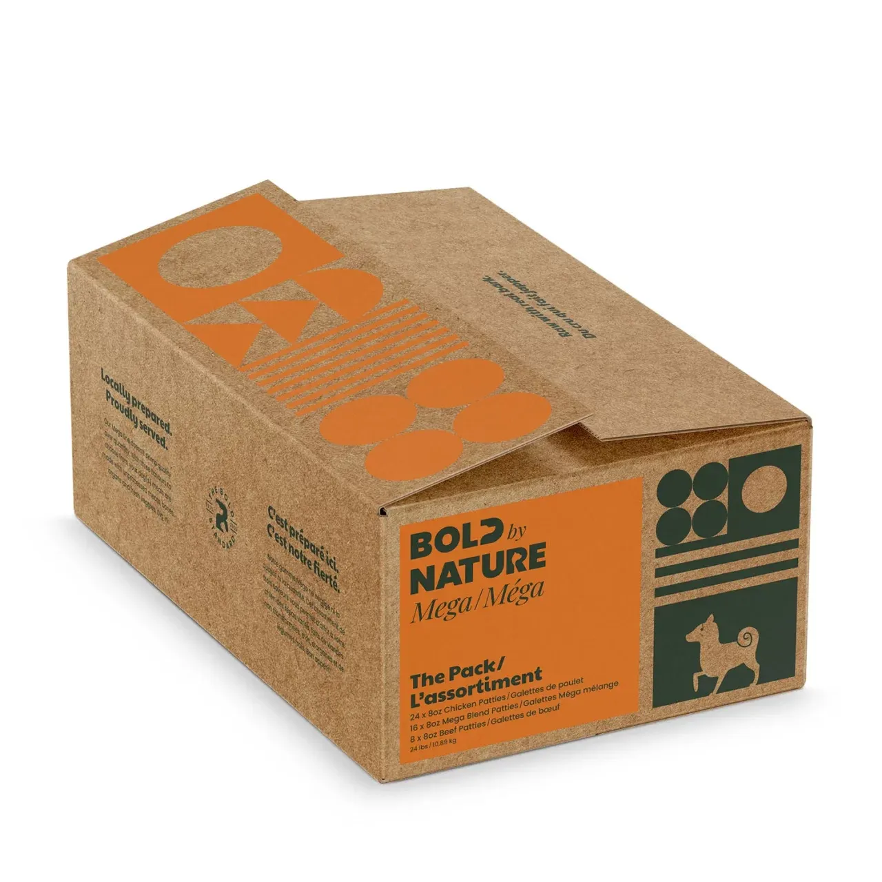 Bold by Nature Mega Chicken Variety Box Frozen Dog Food 24 lb