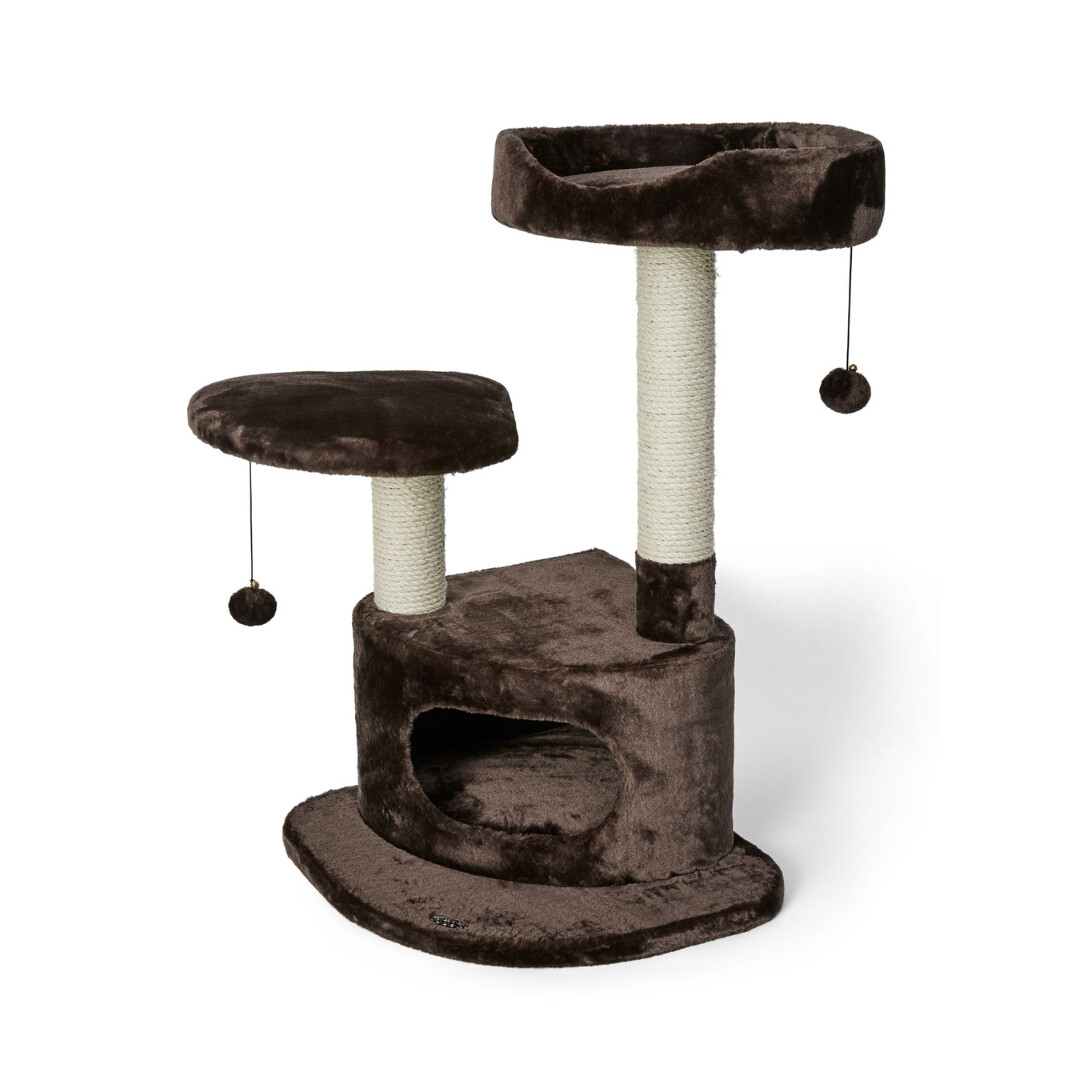 BUD&#39;Z Cat Tree 3 Levels With Hideout Brown