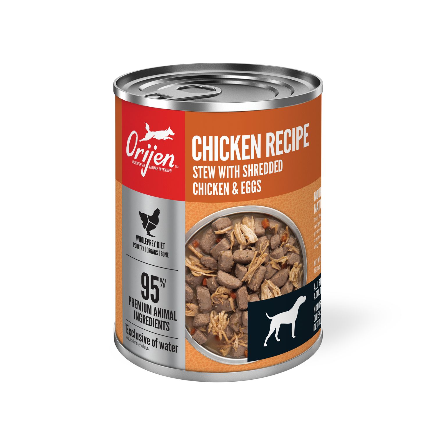 Orijen Chicken Recipe with Shredded Chicken &amp; Eggs Dog Food 12.8oz