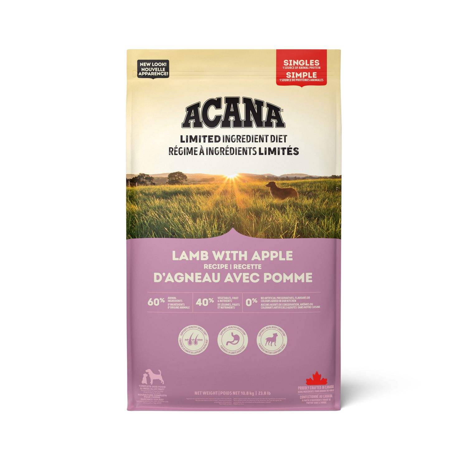 Acana Singles Lamb with Apple Recipe Dog Food, Size: 24 lb