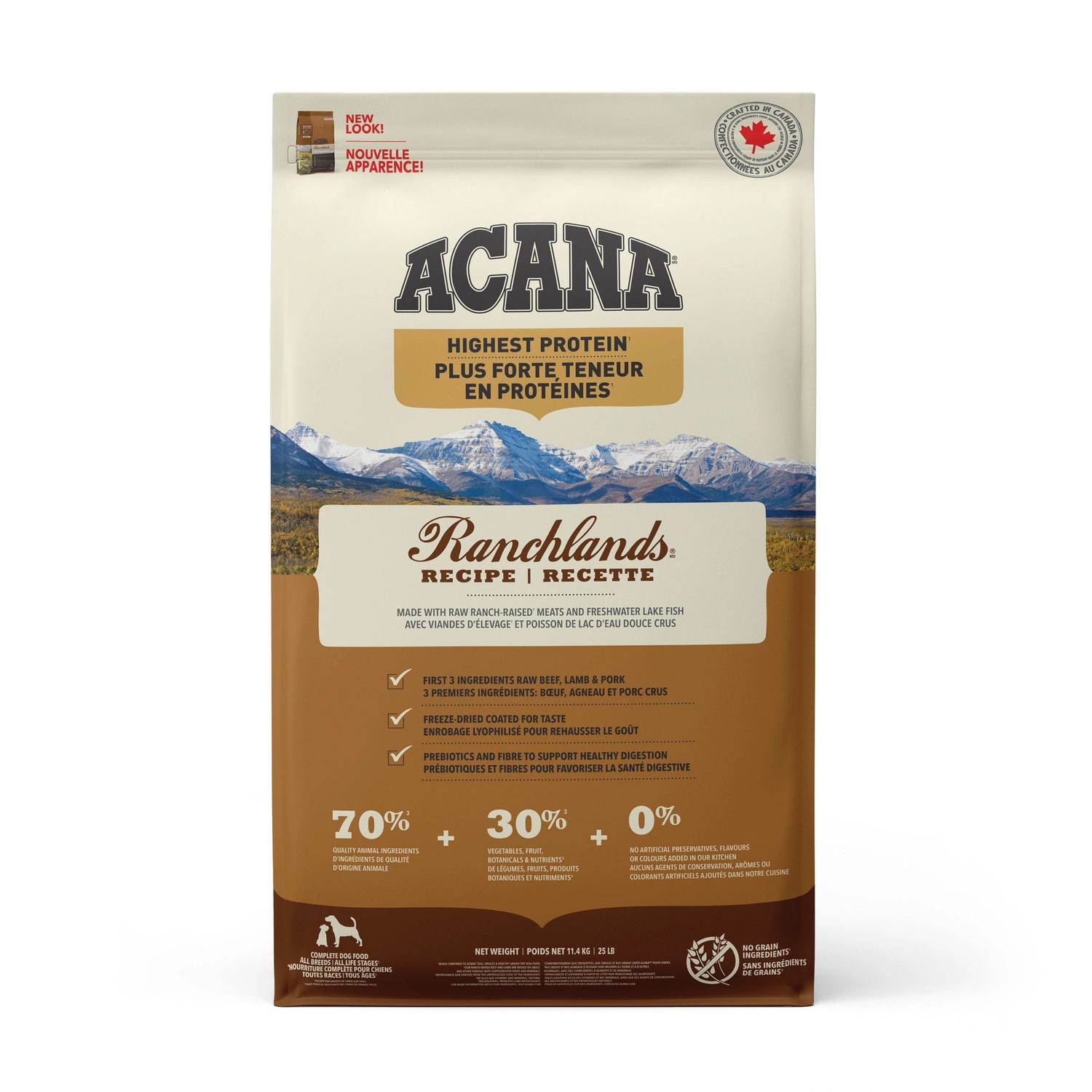 Acana Highest Protein Ranchlands Recipe Dog Food, Size: 25 lb