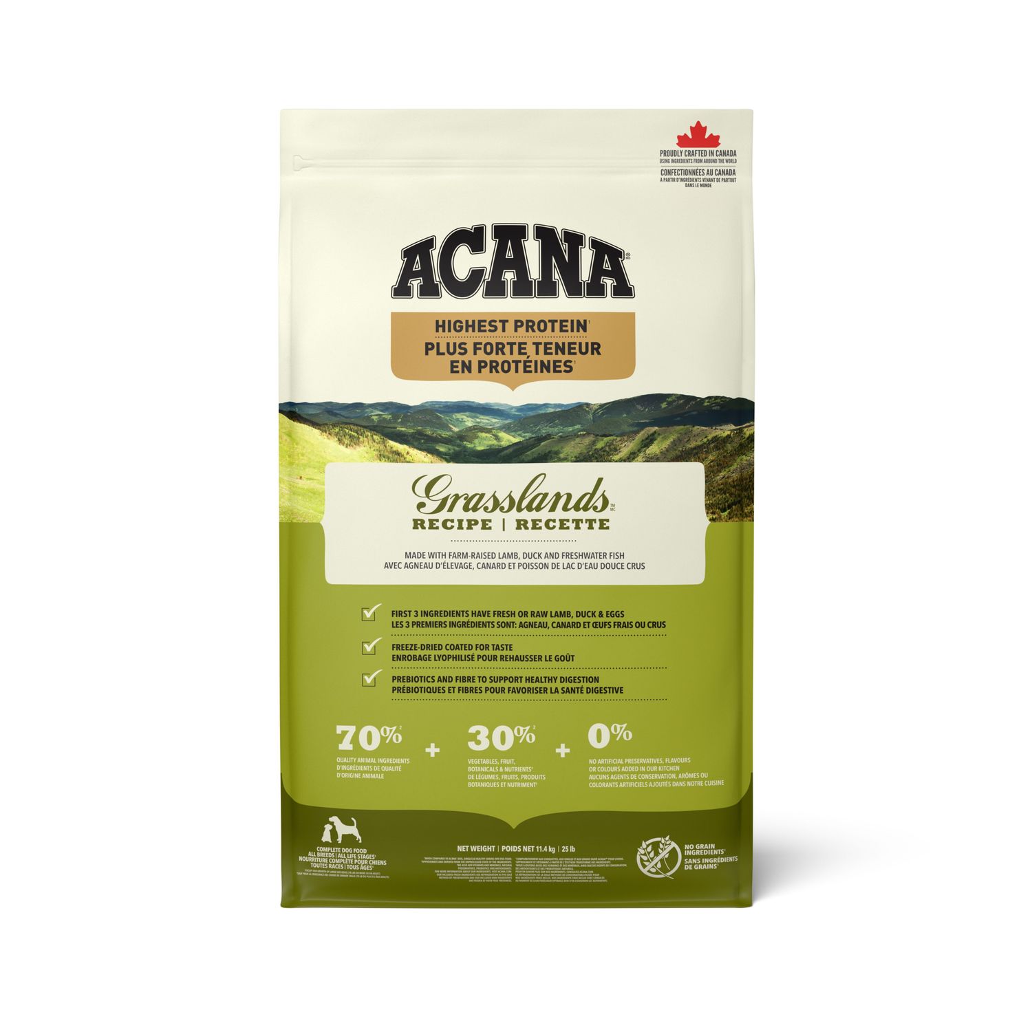 Acana Highest Protein Grasslands Recipe Dog Food, Size: 25 lb