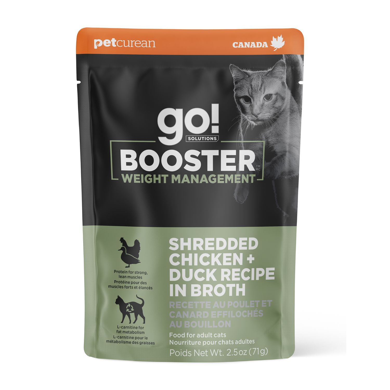 Go! Weight Management Chicken + Duck in Broth for Cats 2.5oz