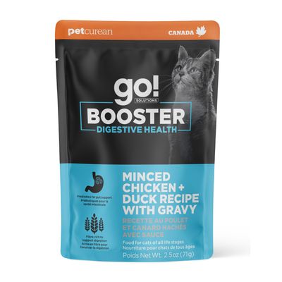 Go! Booster Digestive Health Minced Chicken + Duck with gravy for cats 2.5oz