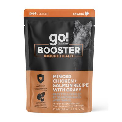 Go! Booster Immune Health Minced Chicken + Salmon with gravy for cats 2.5oz