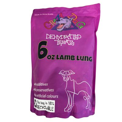 Crazy Dog Dehydrated Treats Lamb Lung  6oz