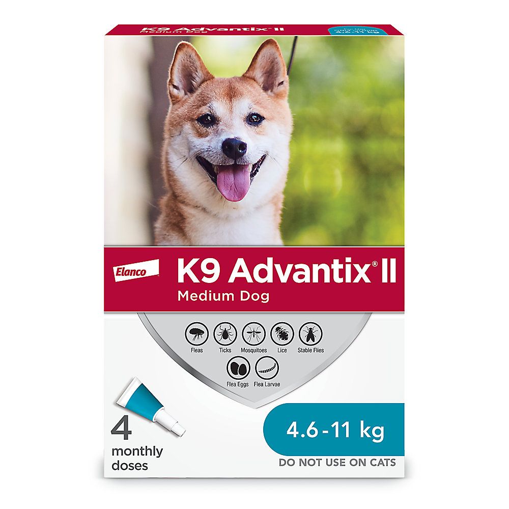 K9 Advantix® II Medium Dog Once-A-Month Topical Flea &amp; Tick Treatment - 4.6 to 11 kg, Size: 2 doses