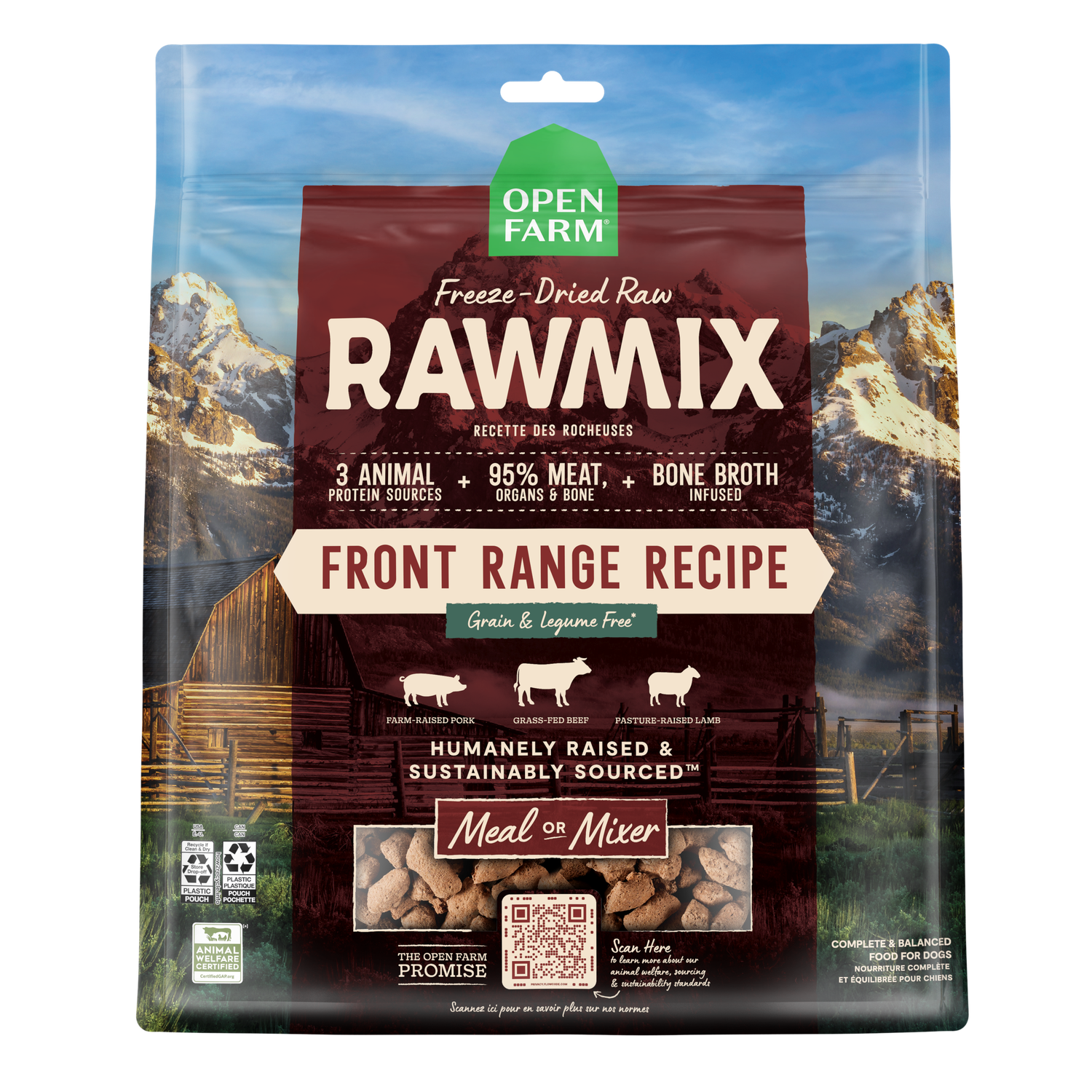 Open Farm RawMix Front Range Freeze-Fried Raw Morsels Dog Food 13.5oz
