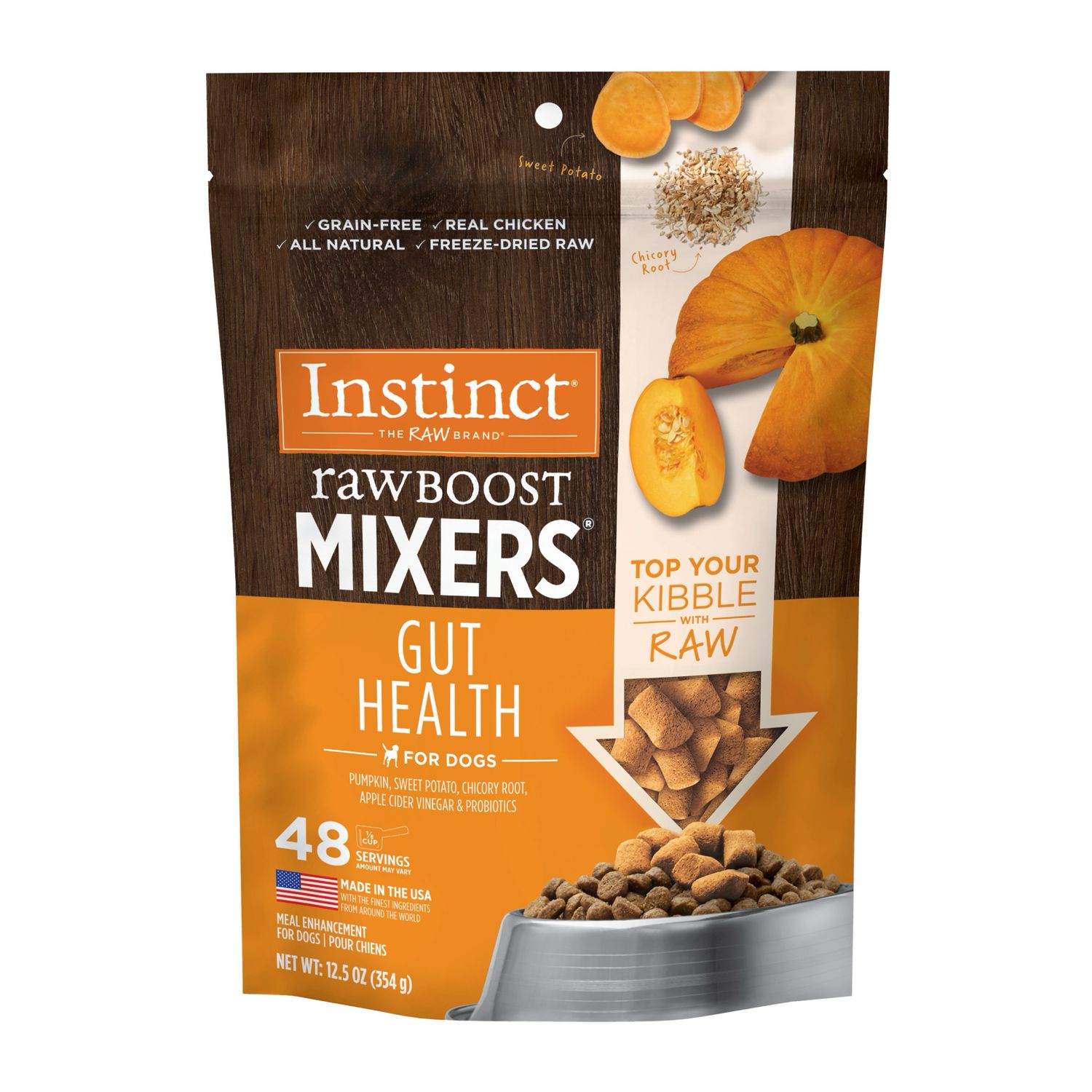 Instinct Raw Boost Mixers Gut Health Freeze-Dried Dog Food Topper 12.5oz