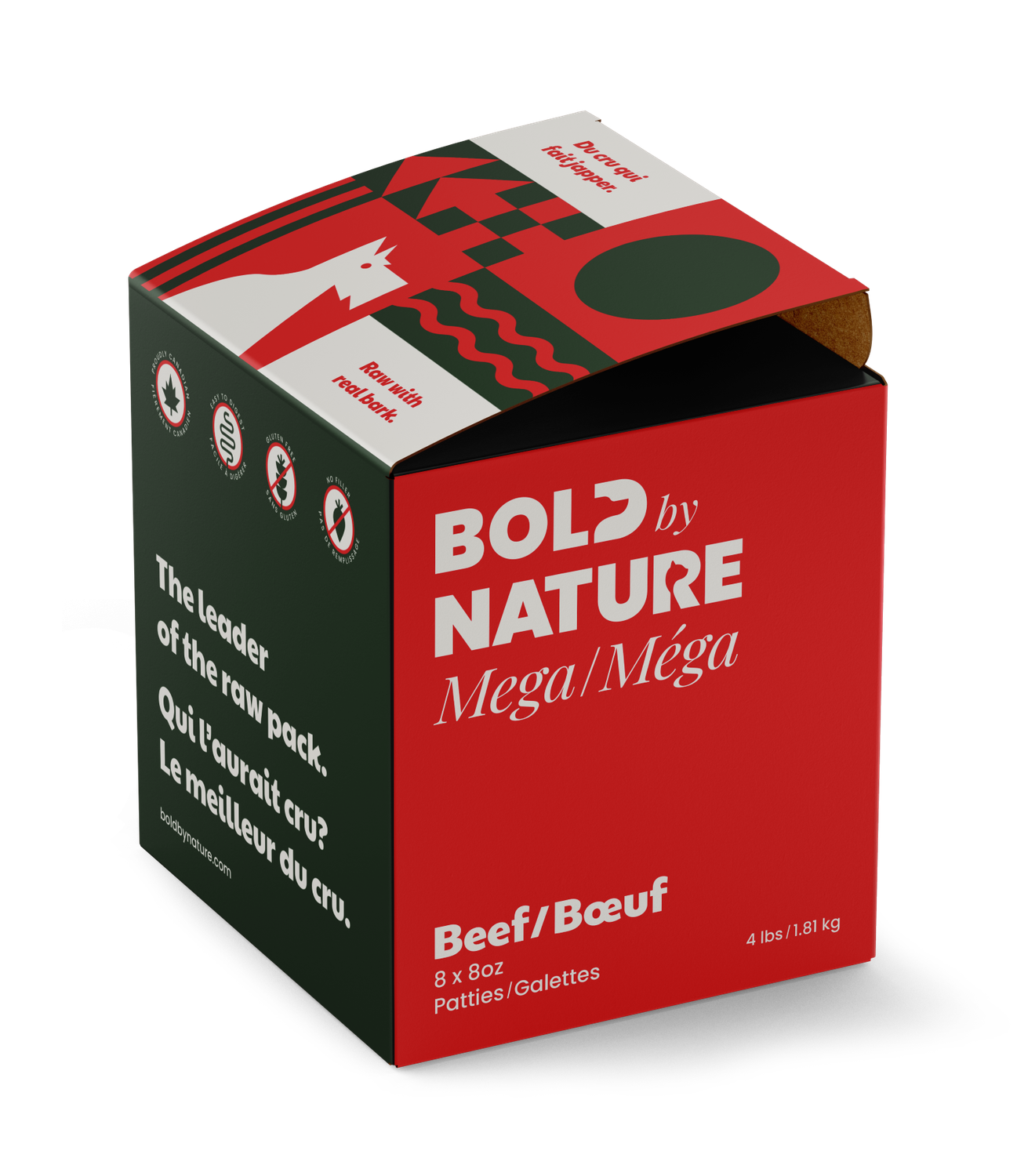 Bold by Nature Mega Beef Frozen Dog Food 4 lb