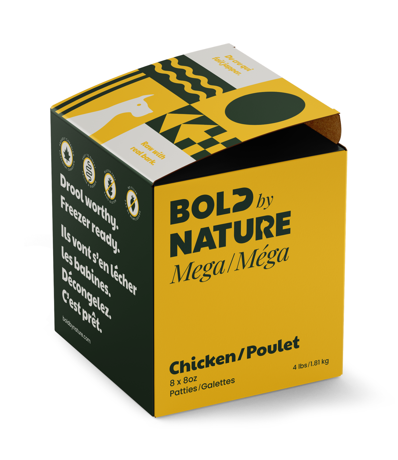 Bold by Nature Mega Chicken Frozen Dog Food 4 lb