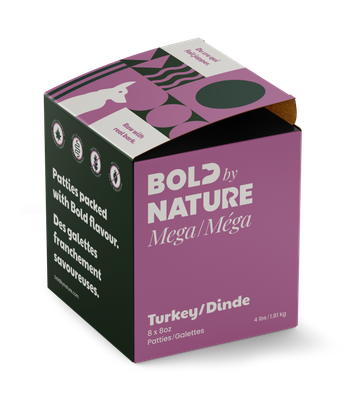 Bold by Nature Mega Turkey Frozen Dog Food 4 lb