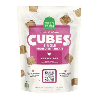 Open Farm Freeze-Dried Raw Single Ingredient Treat Cubes Chicken Liver 3oz