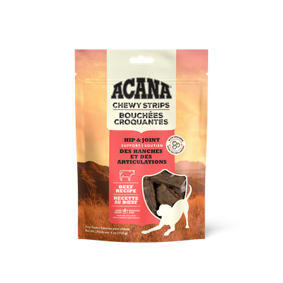 Acana Chewy Strips Hip &amp; Joint Support Beef Recipe Dog Treats