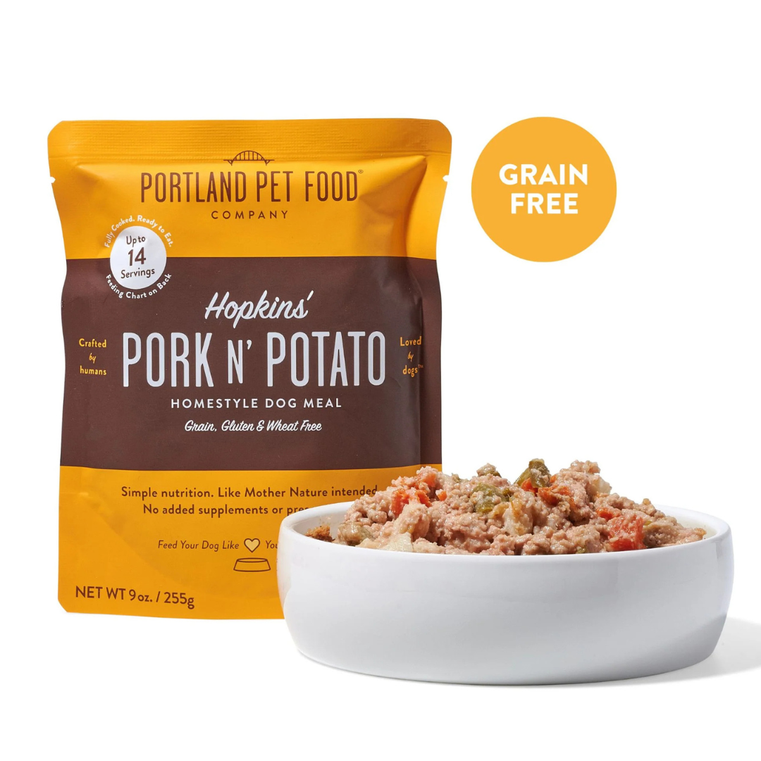 Portland Pet Food Company Hopkins&#39; Pork N&#39; Potato Homestyle Dog Food 9oz