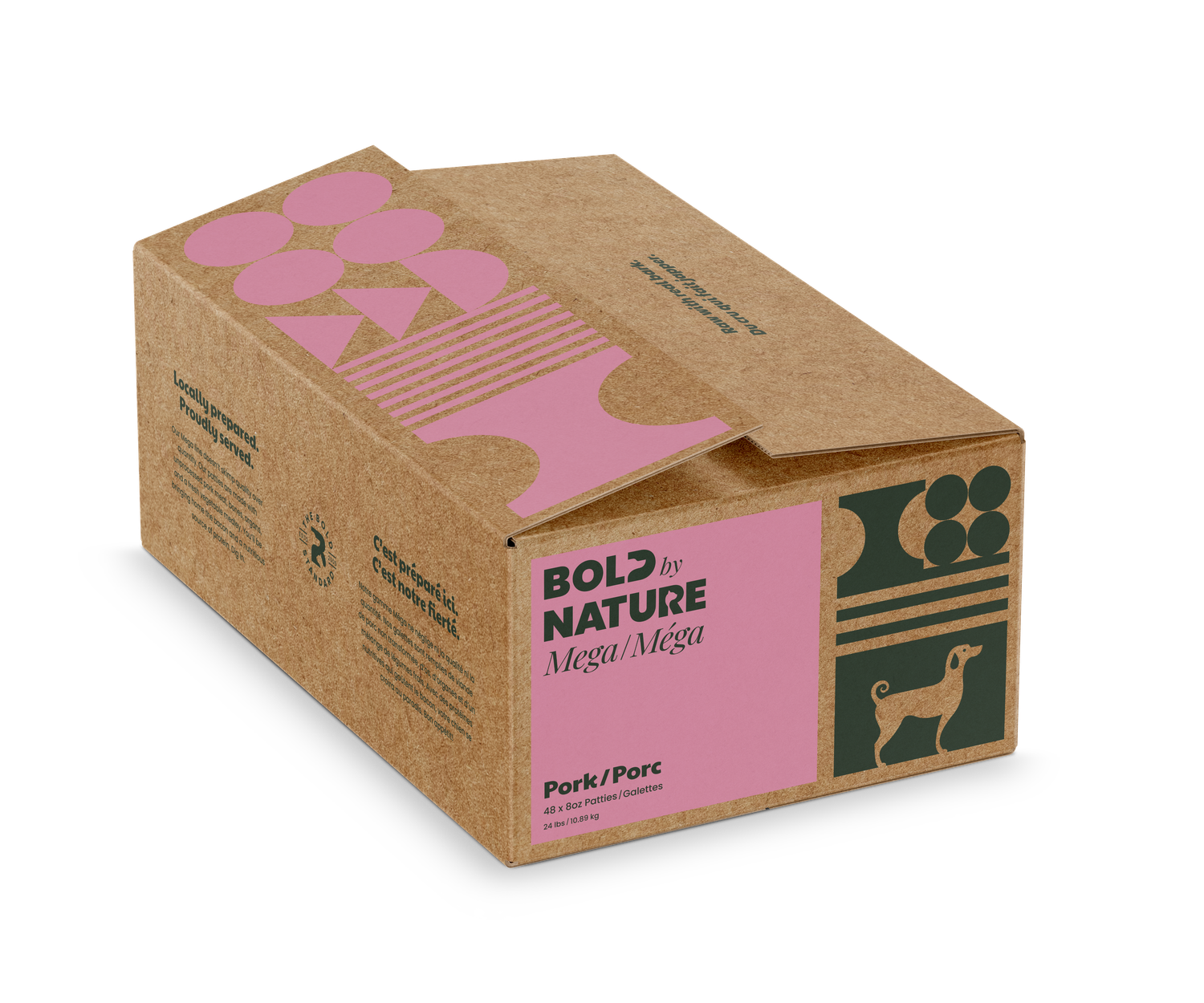 Bold by Nature Mega Pork Frozen Dog Food 24 lb