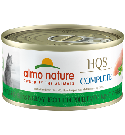 Almo Nature HQS Complete Cat Food - Chicken Recipe With Green Beans In Gravy 70g