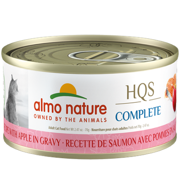 Almo Nature HQS Complete Cat Food - Salmon Recipe With Apple In Gravy 70g