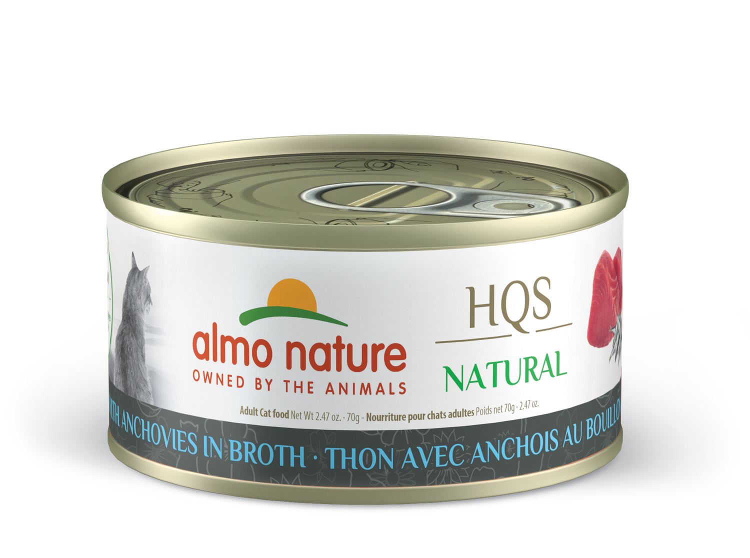 Almo Nature HQS Natural Cat Food - Tuna With Anchovies In Broth 70g