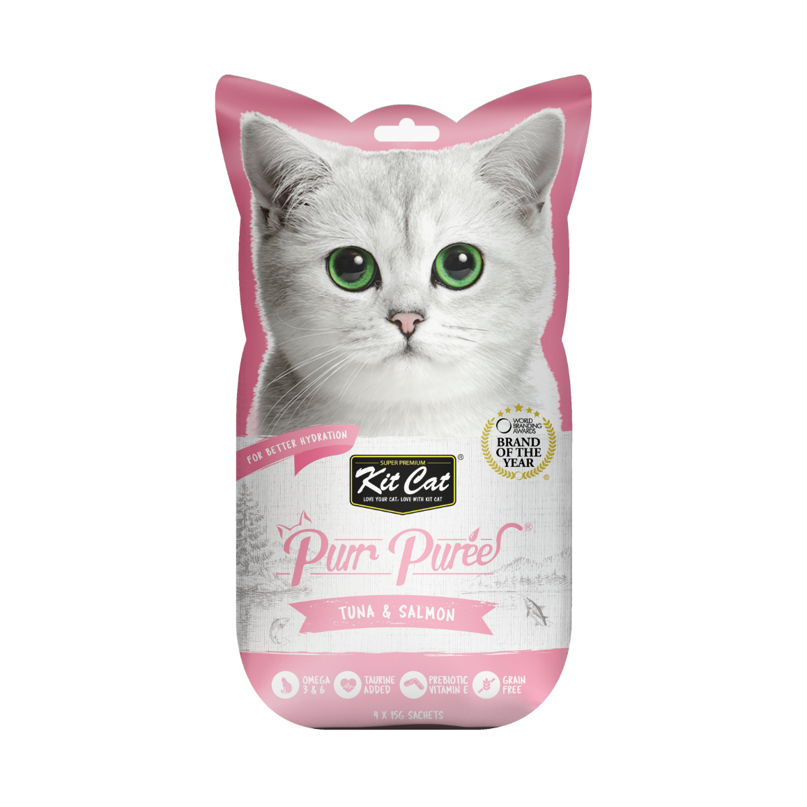 Kit Cat Purr Purées Tuna &amp; Salmon Cat Treat 4x15gm