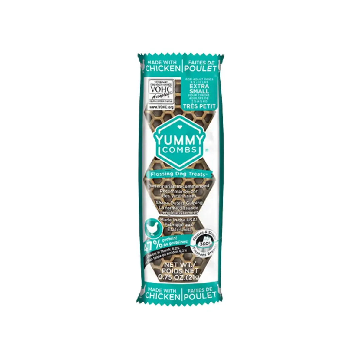Yummy Combs With Real Chicken Flossing Dog Treats X-Small