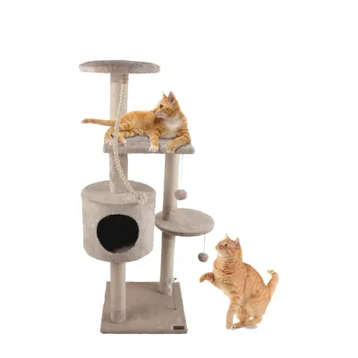 Cloe E Cluzo Norway Three Tiered Cat Tree with House and Toys