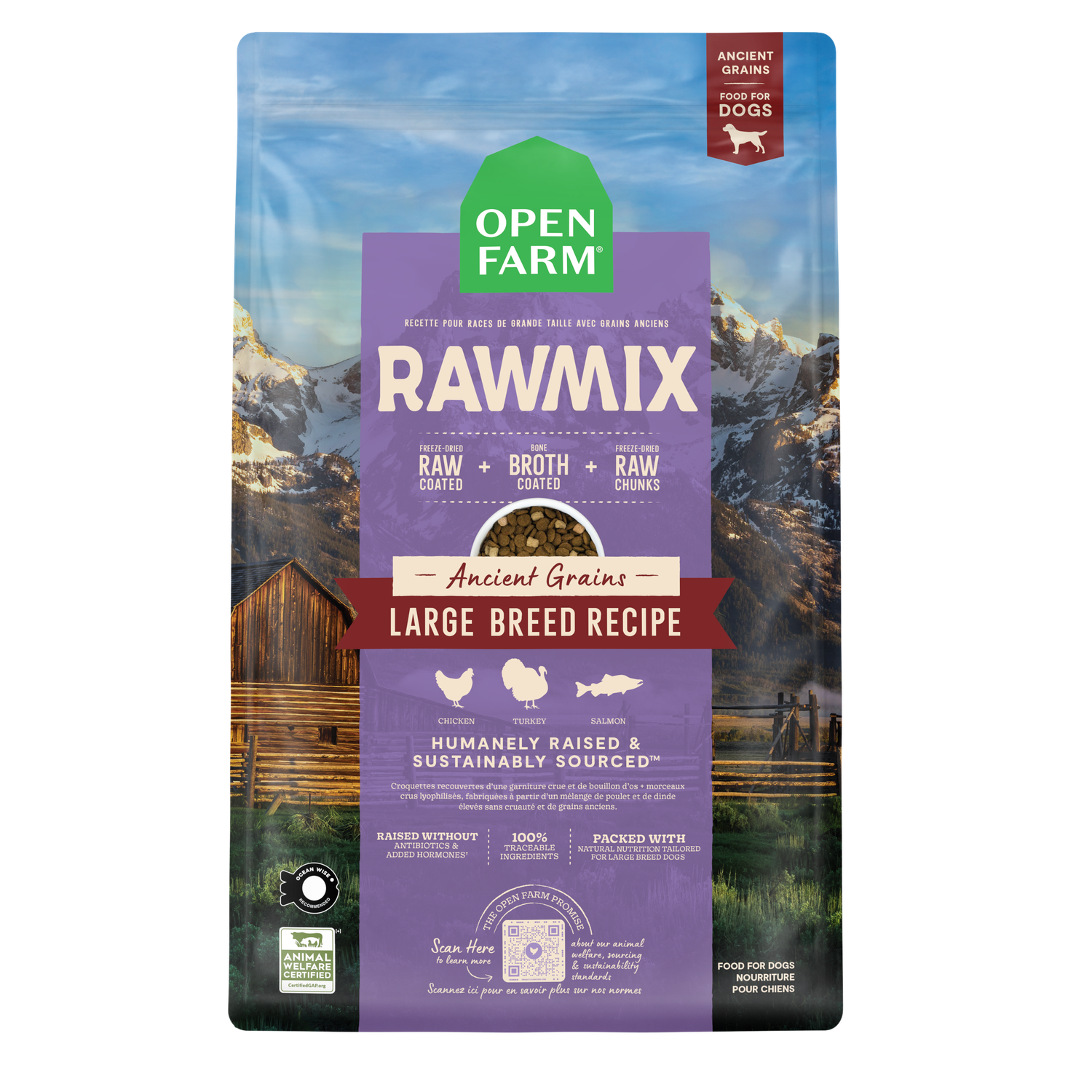 Open Farm RawMix Ancient Grains Large Breed Recipe Dog Food 20lb
