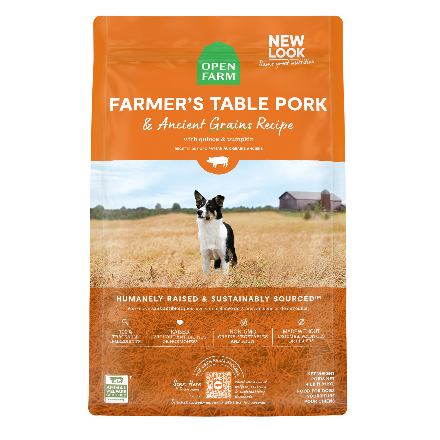 Open Farm Ancient Grains Farmer&#39;s Table Pork Recipe Dog Food