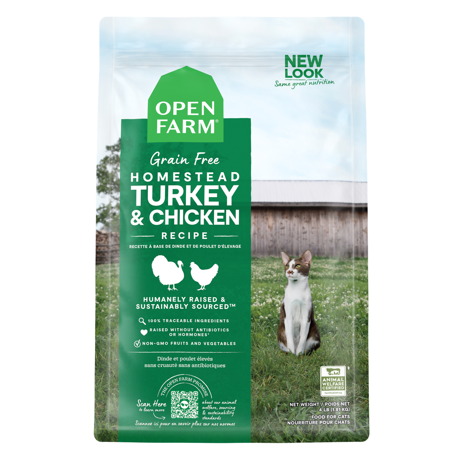 Open Farm Grain-Free Homestead Turkey &amp; Chicken Cat Food 4lb