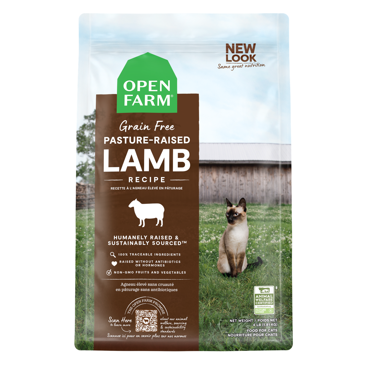 Open Farm Grain-Free Pasture-Raised Lamb Cat Food 4lb