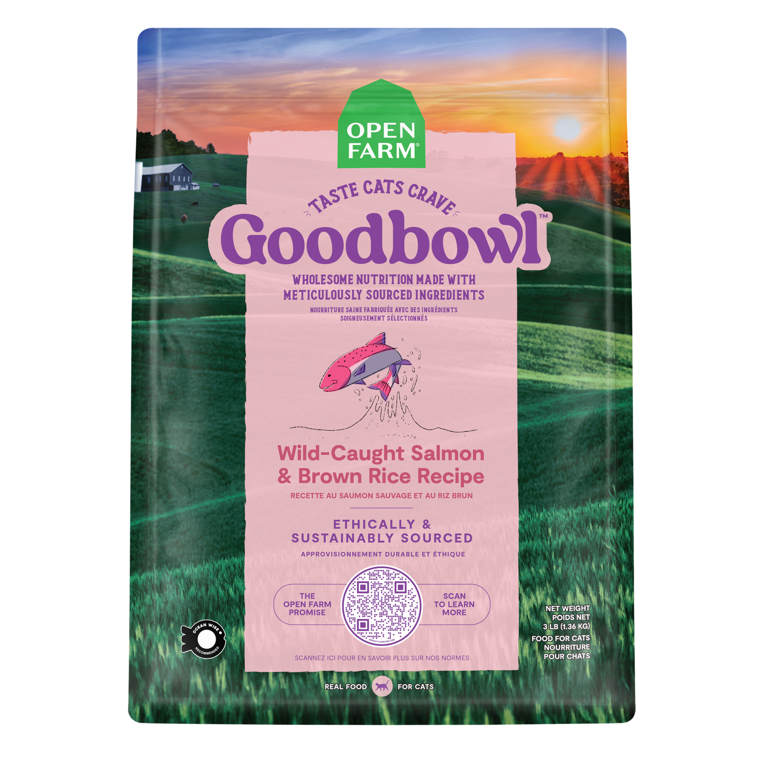 Open Farm Goodbowl Salmon &amp; Brown Rice Cat Food 3lb