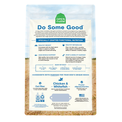 Open Farm Functional Kibble Healthy Weight Chicken &amp; Whitefish Recipe Dry Dog Food