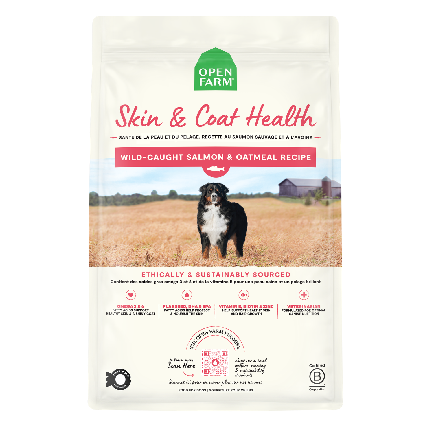 Open Farm Functional Kibble Skin &amp; Coat Wild Caught Salmon Dry Dog Food