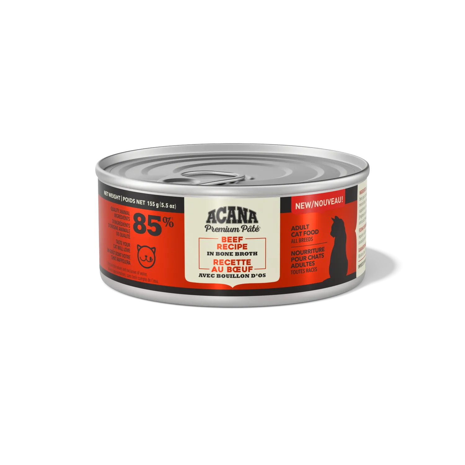 Acana Premium Pate Beef Recipe in Bone Broth Cat Food  5.5 oz