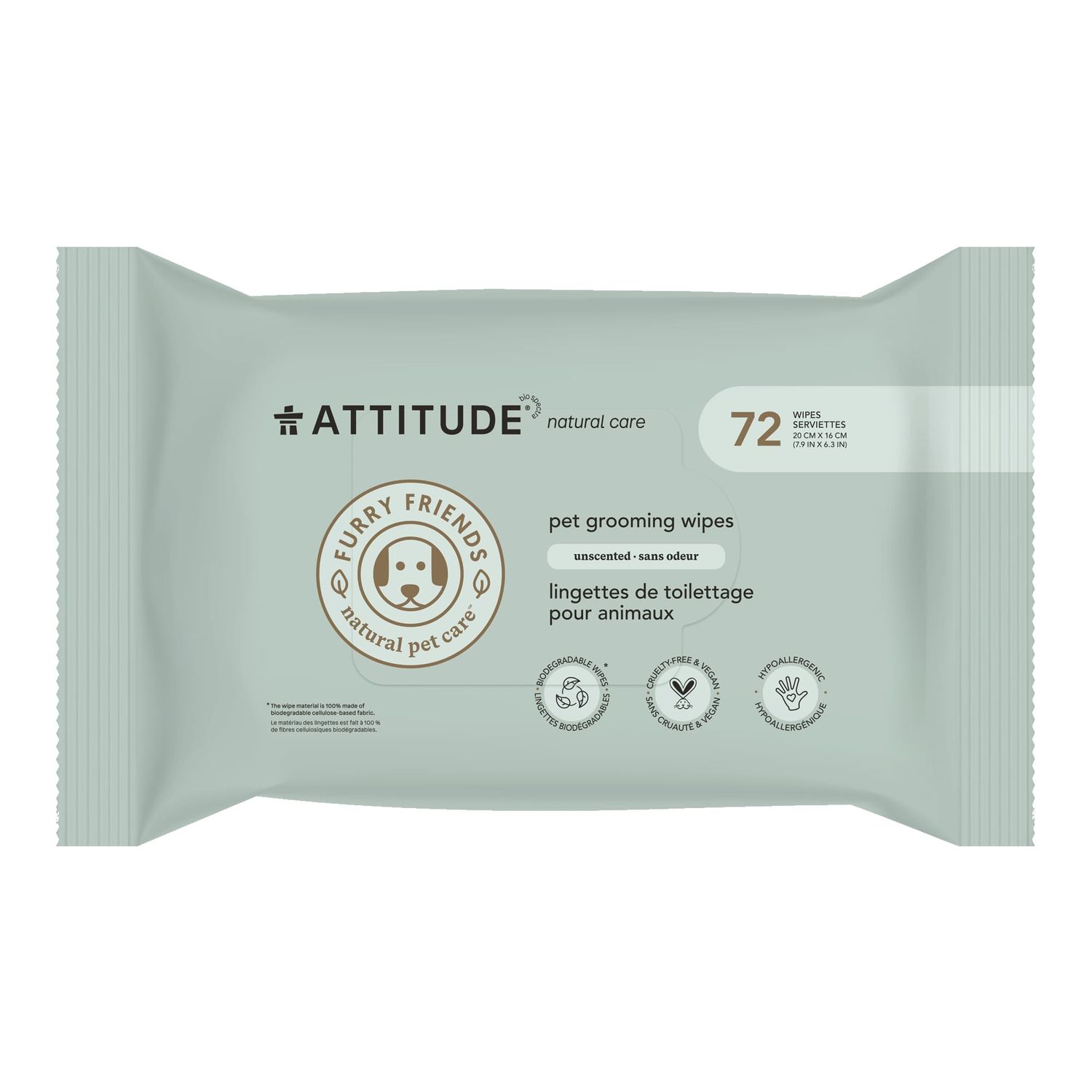 Attitude Unscented Wipes