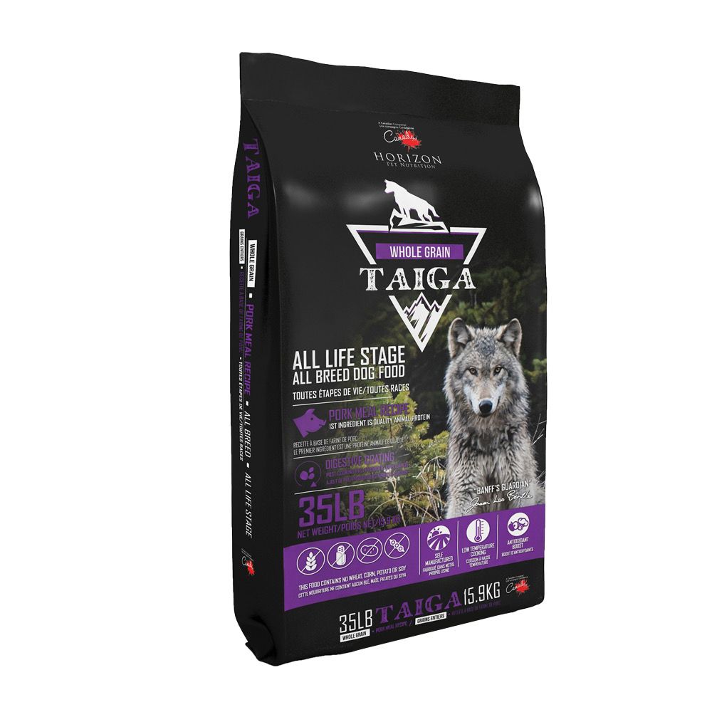 Taiga Whole Grain Pork Meal Formula Dry Dog Food 35 lb