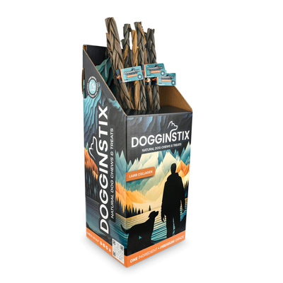 DOGGINSTIX Braided Lamb Collagen Natural Dog Chews 24&quot;