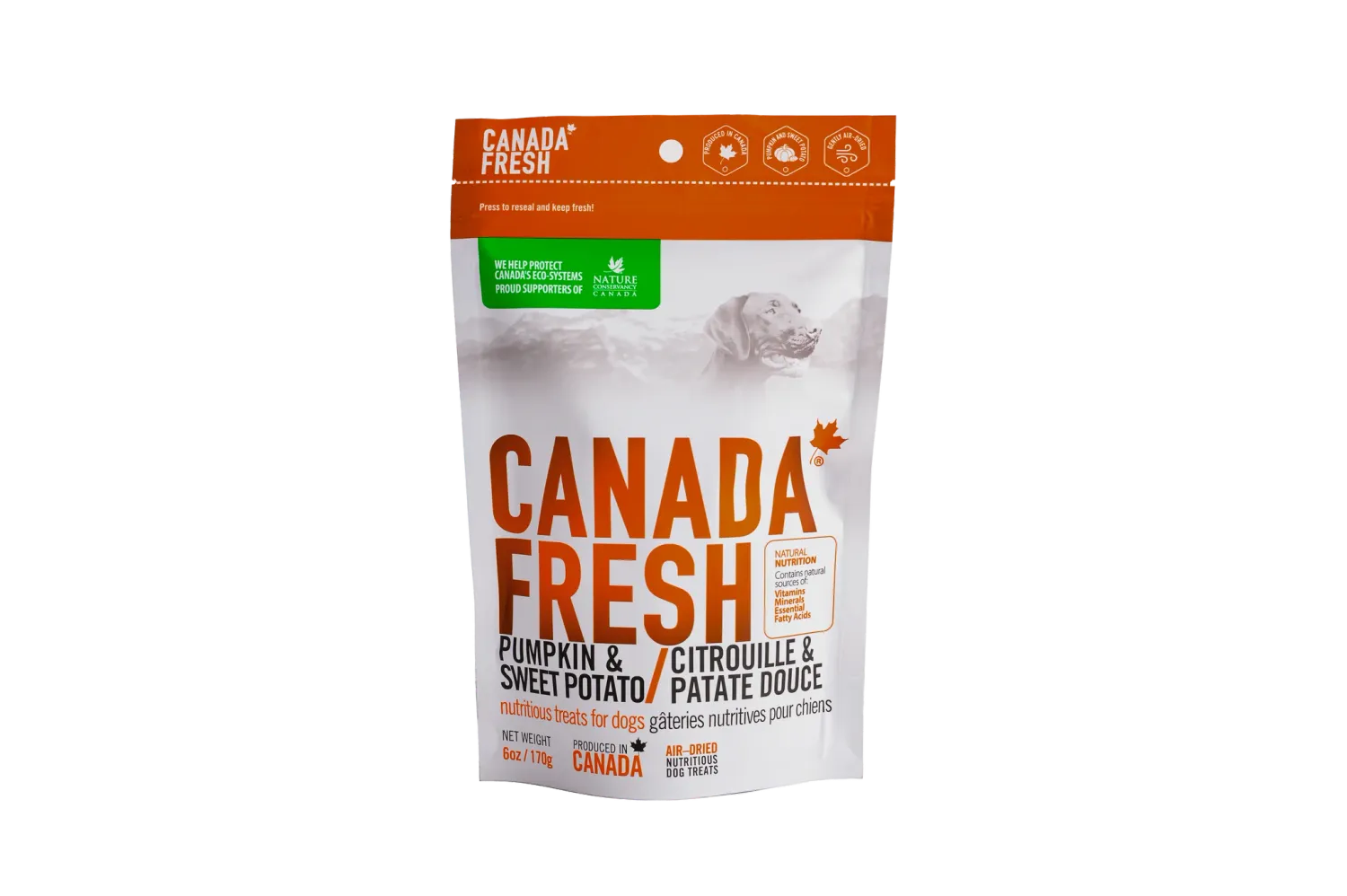 PetKind Canada Fresh Pumpkin &amp; Sweet Potato Air-Dried Nutritious Dog Treats 6oz