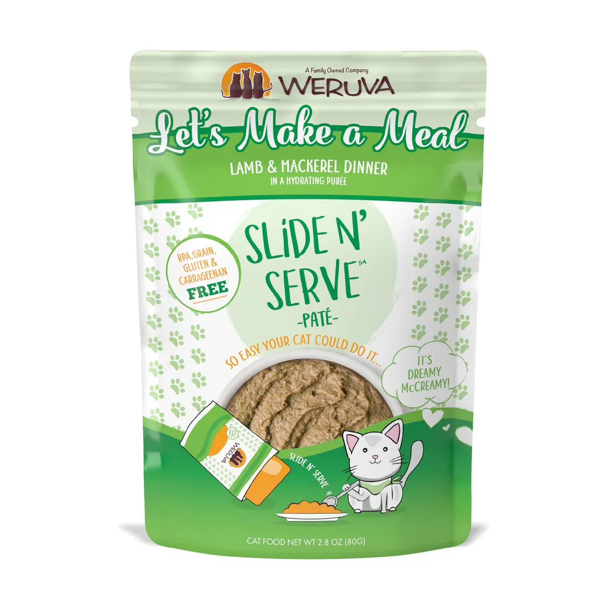 Weruva Slide N&#39;Serve Pate Let&#39;s Make a Meal Lamb &amp; Mackerel Dinner 2.8oz
