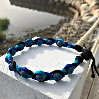 AtlanTick Lava Bead Dog Collar &amp; Hair Band - Small