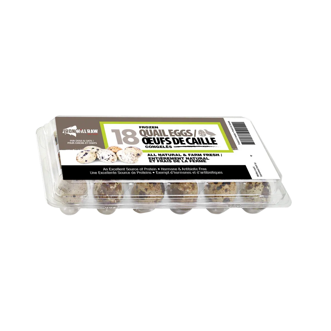 Iron Will Raw Quail Eggs Frozen All Natural &amp; Farm Fresh for Dogs &amp; Cats 18pck