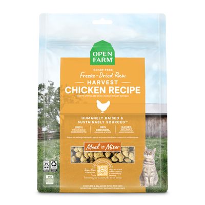 Open Farm Freeze-Dried Raw Morsels Harvest Chicken Recipe Cat Food 3.5oz